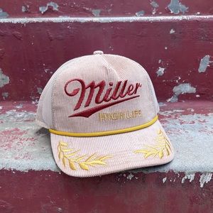 🍺MILLER🍺 Miller High Life Mesh Trucker Rope Hat embroidered Snapback NWT